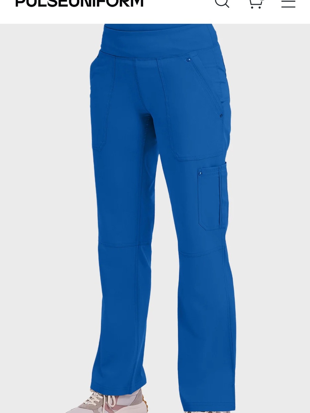 PulseUniform Women’s Mid-Rise Utility Scrub Pants in Royal Blue
